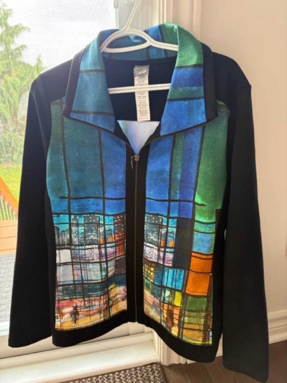 Simply Art by DOLCEZZA sz XL Women's jacket full front zip multicolour